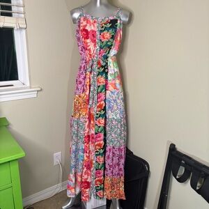 White Birch Floral Patchwork Maxi Sun Dress